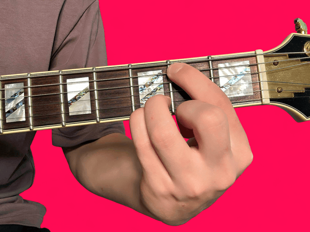 G major over B guitar chord with finger positions