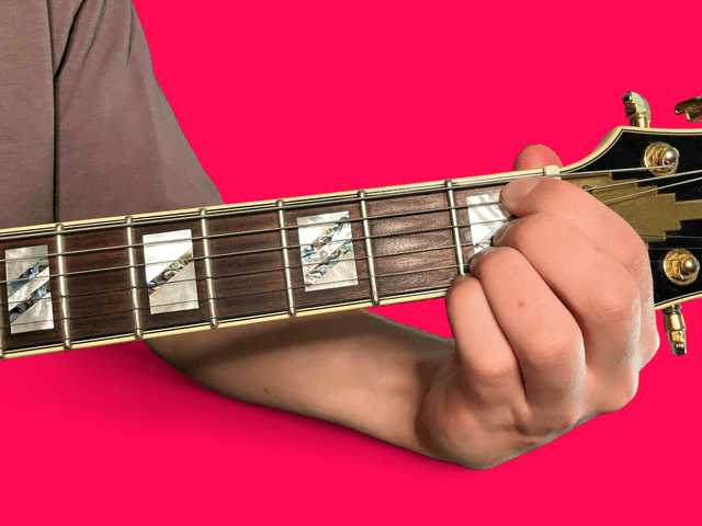 Bb9 guitar chord with finger positions