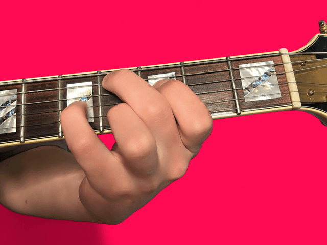 C#maj9 guitar chord with finger positions