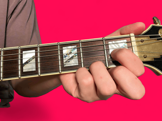 Abm7b5 guitar chord with finger positions