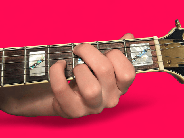 Cmaj9 guitar chord with finger positions