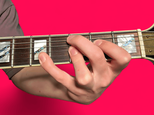 C13 guitar chord with finger positions