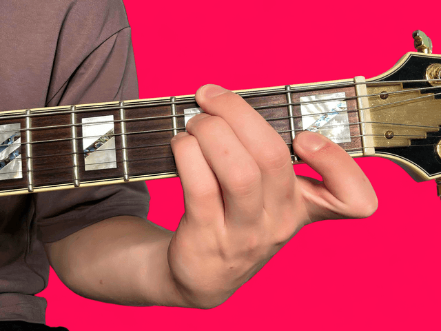 Gm11 guitar chord with finger positions