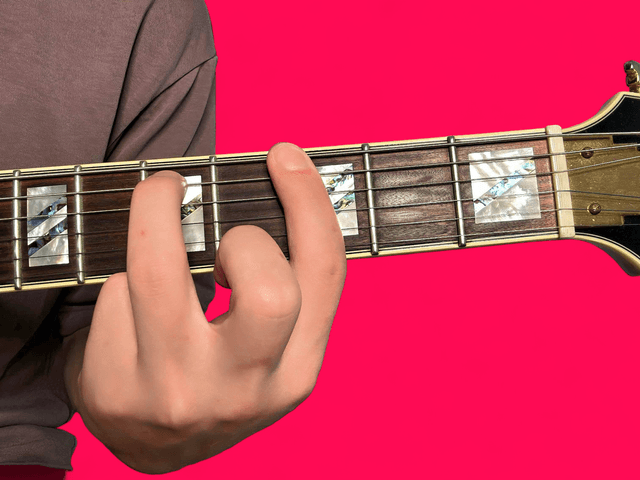 Gm7 guitar chord with finger positions