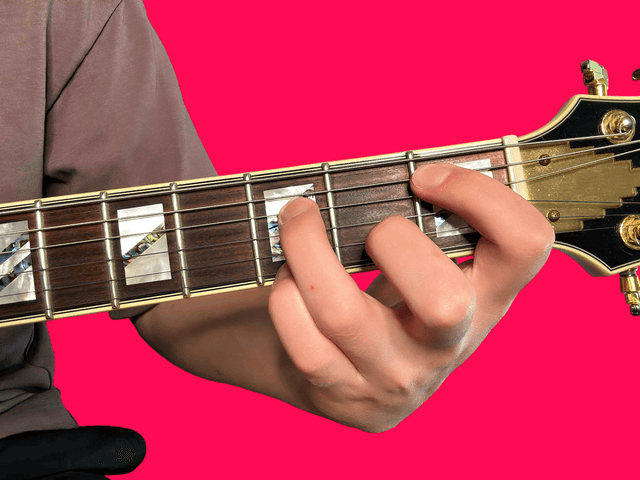 Bbm6 guitar chord with finger positions