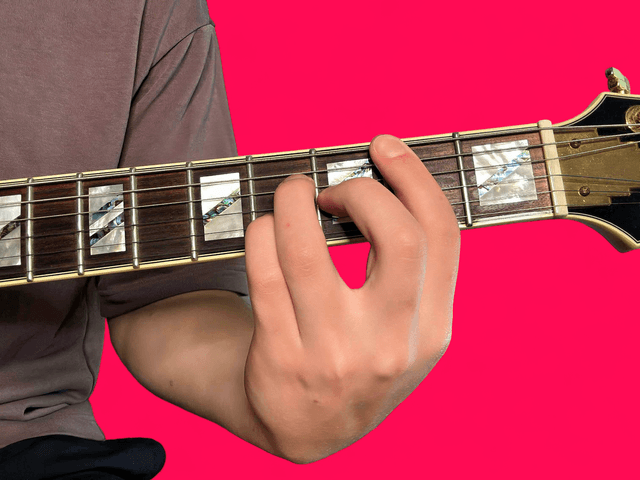 Bmaj7 guitar chord with finger positions