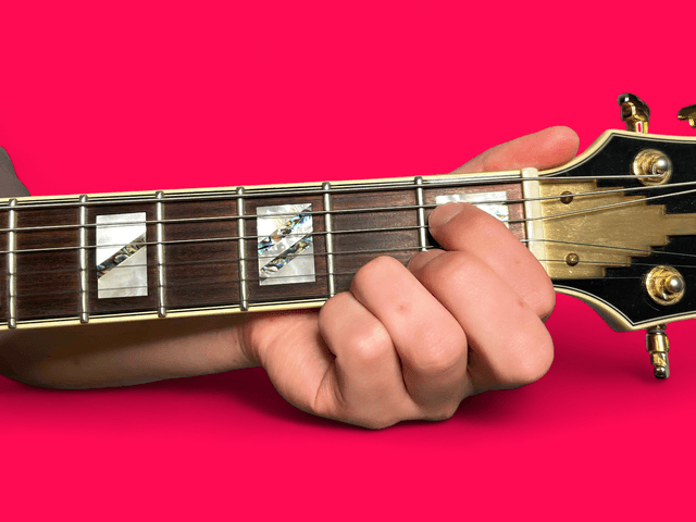 Gmaj7#5 guitar chord with finger positions