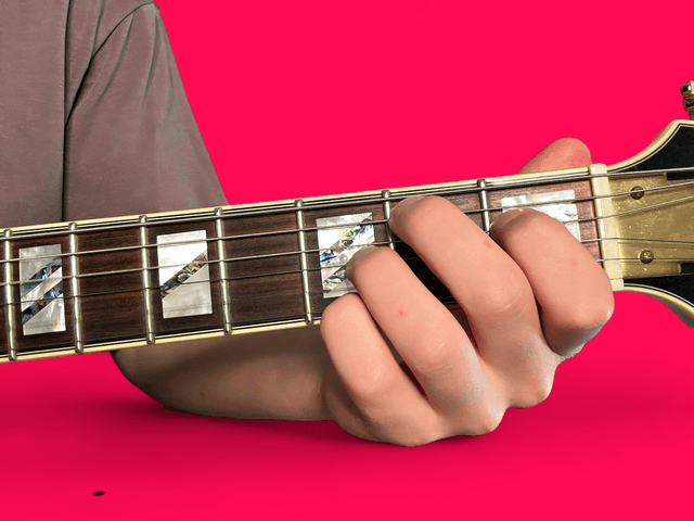 Bmaj7#5 guitar chord with finger positions