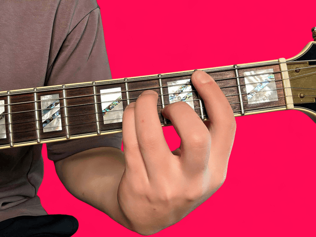 B minor guitar chord with finger positions