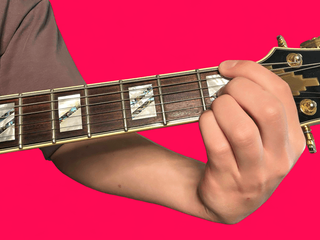 Fm7 guitar chord with finger positions