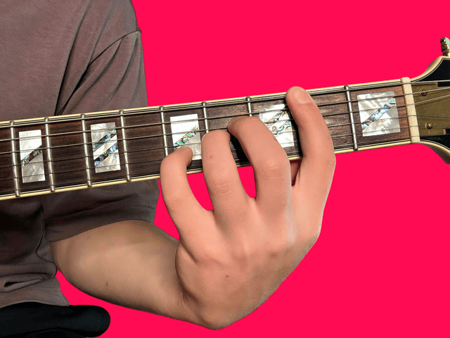 Bsus4 guitar chord with finger positions