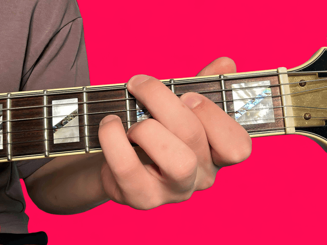 G6 guitar chord with finger positions