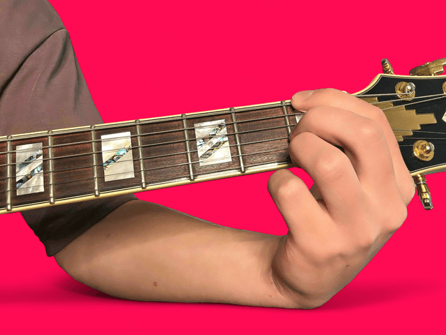 Fdim7 guitar chord with finger positions