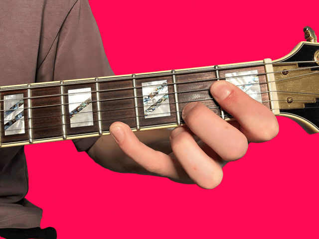 Absus4 guitar chord with finger positions