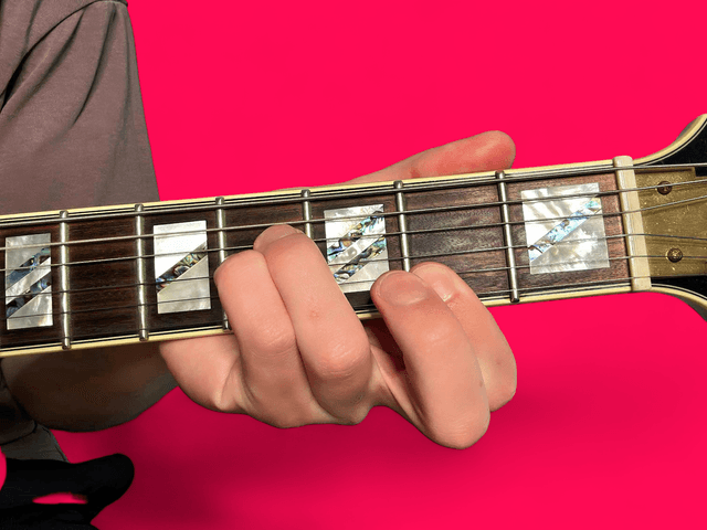 A69 guitar chord with finger positions