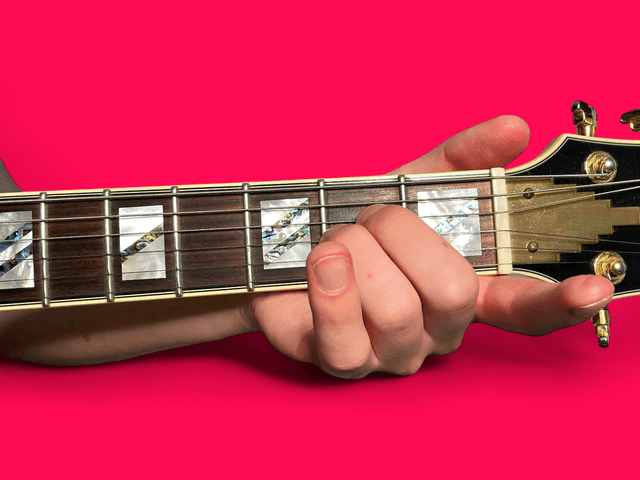 Asus2 guitar chord with finger positions