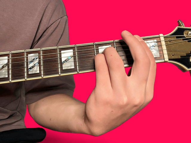 Bbsus2 guitar chord with finger positions