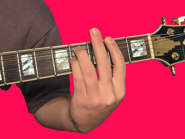 F#7sus4 guitar chord with finger positions