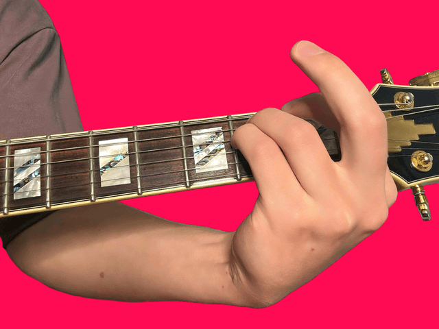 E minor over F# guitar chord with finger positions