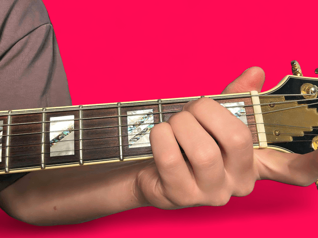 Esus4 guitar chord with finger positions