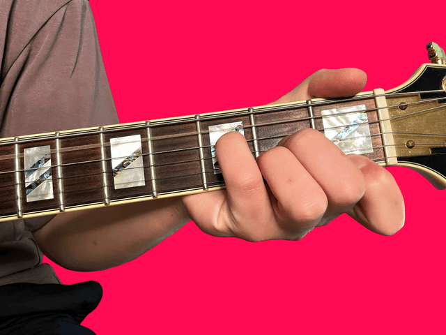 Aaug guitar chord with finger positions