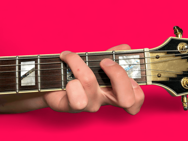 G9 guitar chord with finger positions